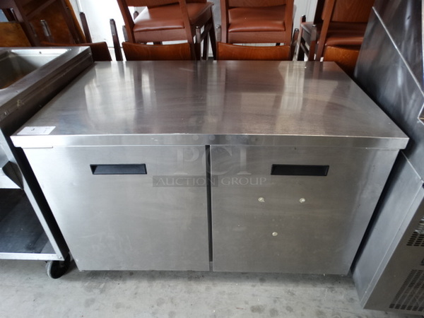GREAT! Randell Model 9301-7 Stainless Steel Commercial 2 Door Undercounter Cooler on Commercial Casters. 115 Volts, 1 Phase. 48x30x32. Tested and Working! - Image 4 of 7