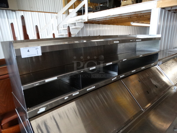 SWEET! Stainless Steel Commercial Sandwich Salad Prep Table Bain Marie Mega Top w/ 2 Lids, 4 Drawers and Overshelf on Commercial Casters. 72x32x63. Tested and Working! - Image 4 of 8