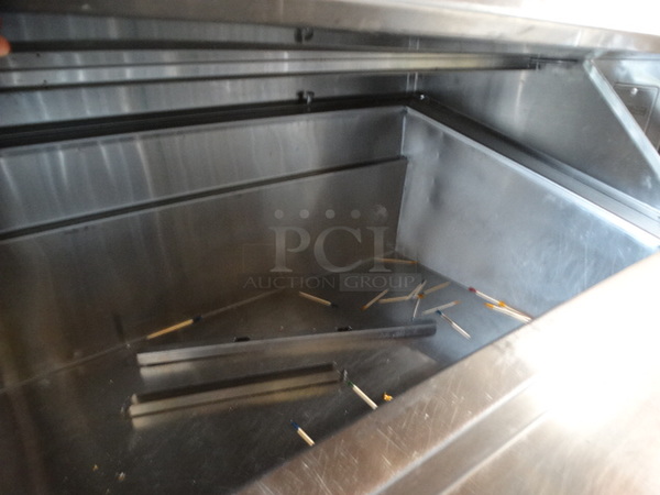 SWEET! Stainless Steel Commercial Sandwich Salad Prep Table Bain Marie Mega Top w/ 2 Lids and 4 Drawers on Commercial Casters. 72x32x47. Tested and Working! - Image 7 of 10