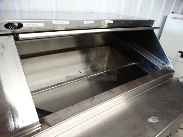 SWEET! Stainless Steel Commercial Sandwich Salad Prep Table Bain Marie Mega Top w/ 2 Lids and 4 Drawers on Commercial Casters. 72x32x47. Tested and Working! - Image 6 of 9