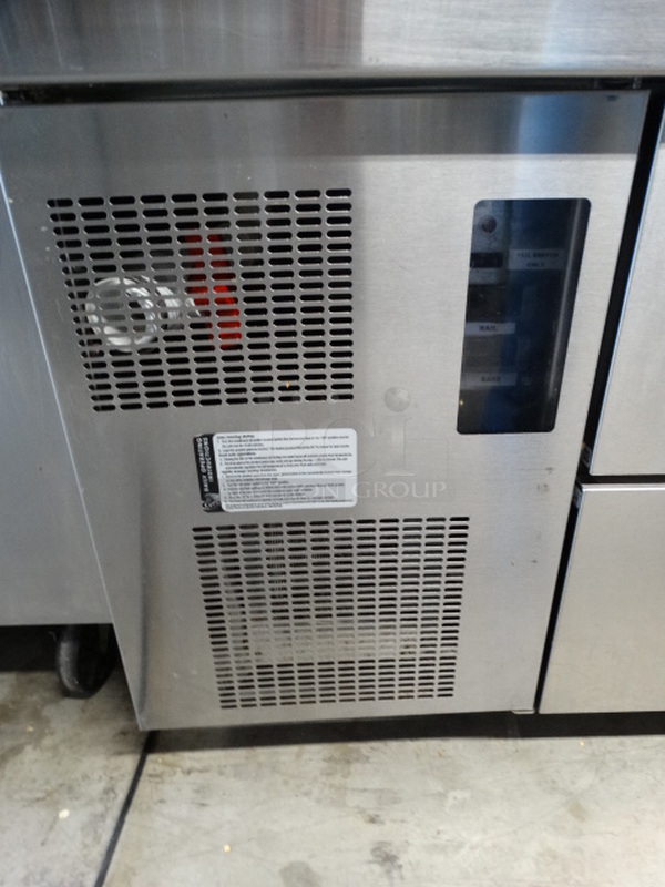 SWEET! Stainless Steel Commercial Sandwich Salad Prep Table Bain Marie Mega Top w/ 2 Lids and 4 Drawers on Commercial Casters. 72x32x47. Tested and Working! - Image 9 of 9