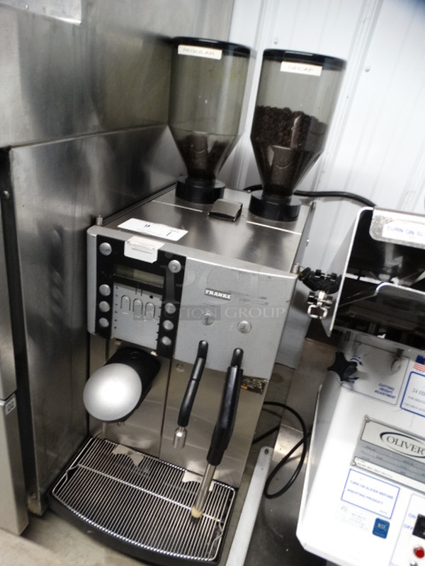 BEAUTIFUL! Franke Metal Commercial Countertop Automatic Espresso Machine w/ 4 Hoppers and Steam Wand. 12.5x22x35 - Image 2 of 9