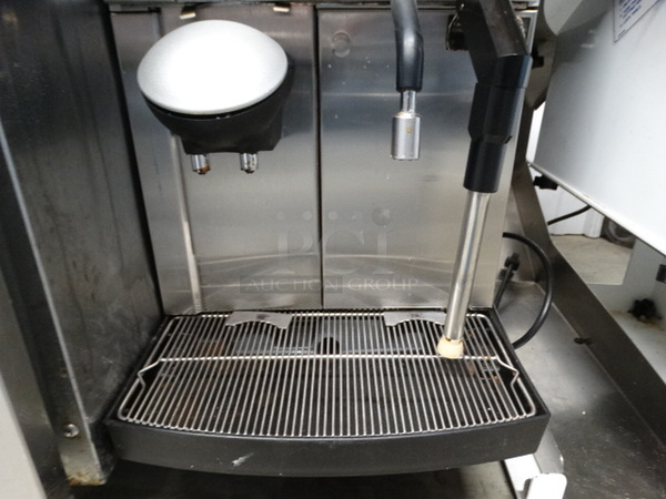 BEAUTIFUL! Franke Metal Commercial Countertop Automatic Espresso Machine w/ 4 Hoppers and Steam Wand. 12.5x22x35 - Image 6 of 9