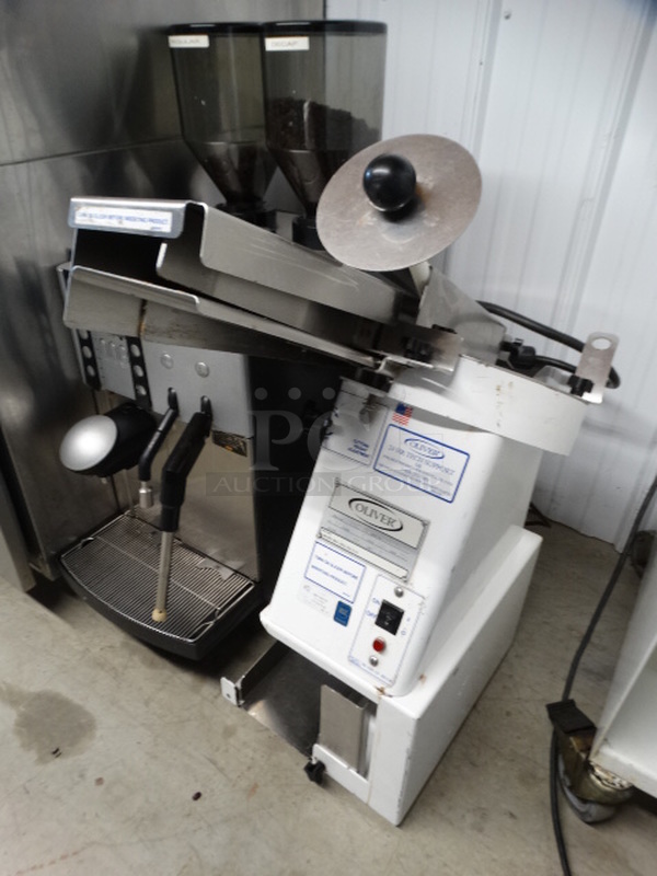 AWESOME! Oliver Model 702N Metal Commercial Countertop Bread Bagel Slicer. 115 Volts, 1 Phase. 14x34x31. Tested and Working! - Image 1 of 9