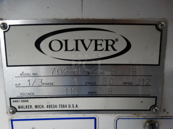 AWESOME! Oliver Model 702N Metal Commercial Countertop Bread Bagel Slicer. 115 Volts, 1 Phase. 14x34x31. Tested and Working! - Image 4 of 9