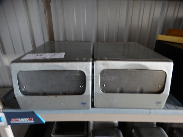 2 Metal Napkin Dispensers. 7.5x12x5.5. 2 Times Your Bid!