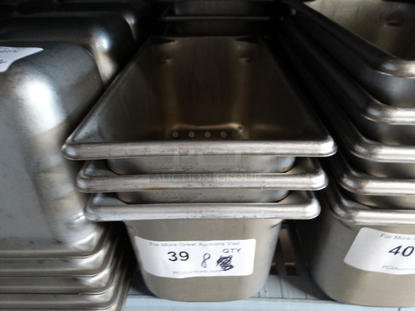 8 Stainless Steel 1/3 Size Drop In Bins. 1/3x6. 8 Times Your Bid! - Image 1 of 3