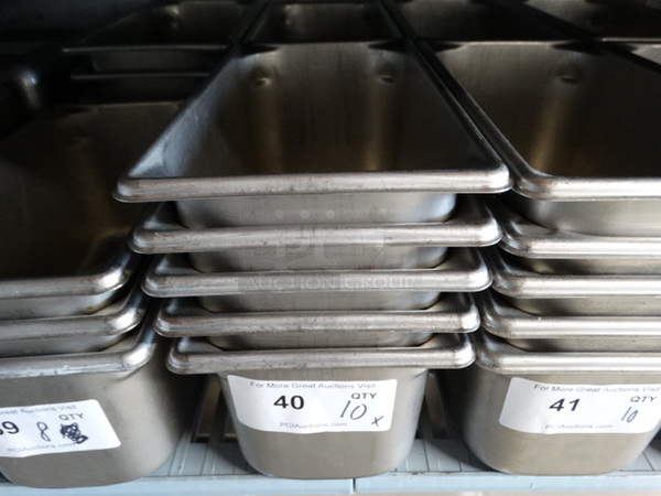 10 Stainless Steel 1/3 Size Drop In Bins. 1/3x6. 10 Times Your Bid!