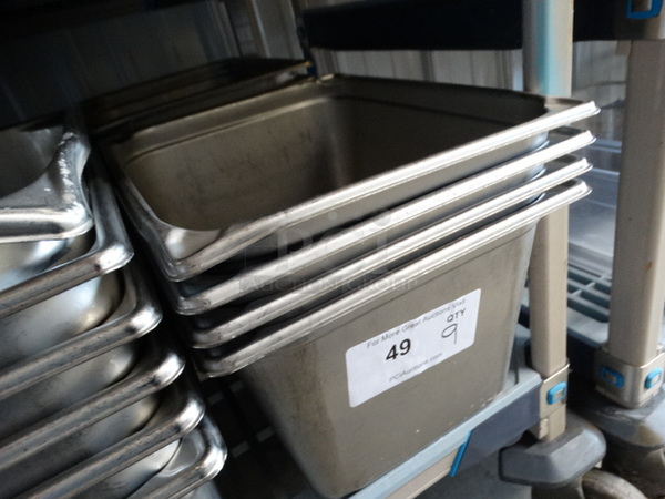 9 Stainless Steel 1/2 Size Drop In Bins. 1/2x8. 9 Times Your Bid! - Image 2 of 4