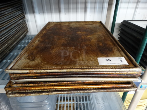 8 Metal Full Size Perforated Baking Sheets. 18x26x1. 8 Times Your Bid!
