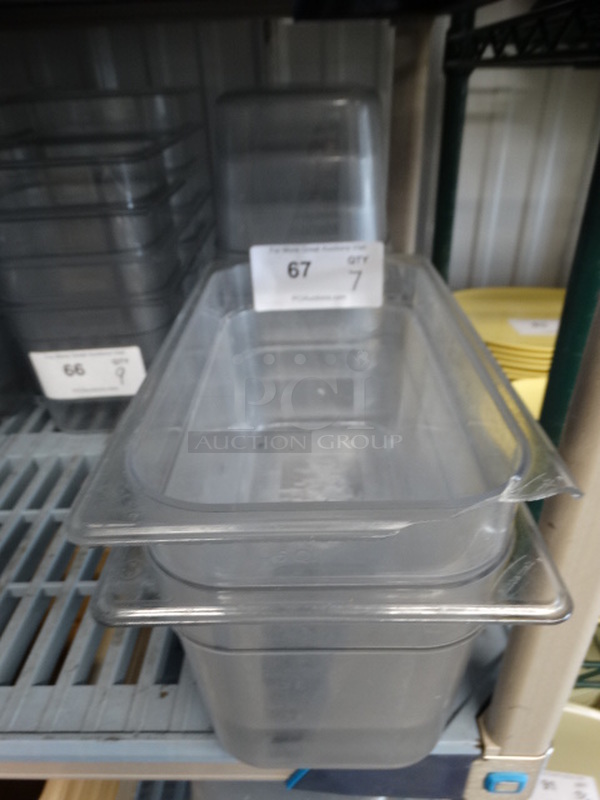 7 Clear Poly 1/3 Size Drop In Bins. 1/3x6. 7 Times Your Bid! - Image 1 of 3