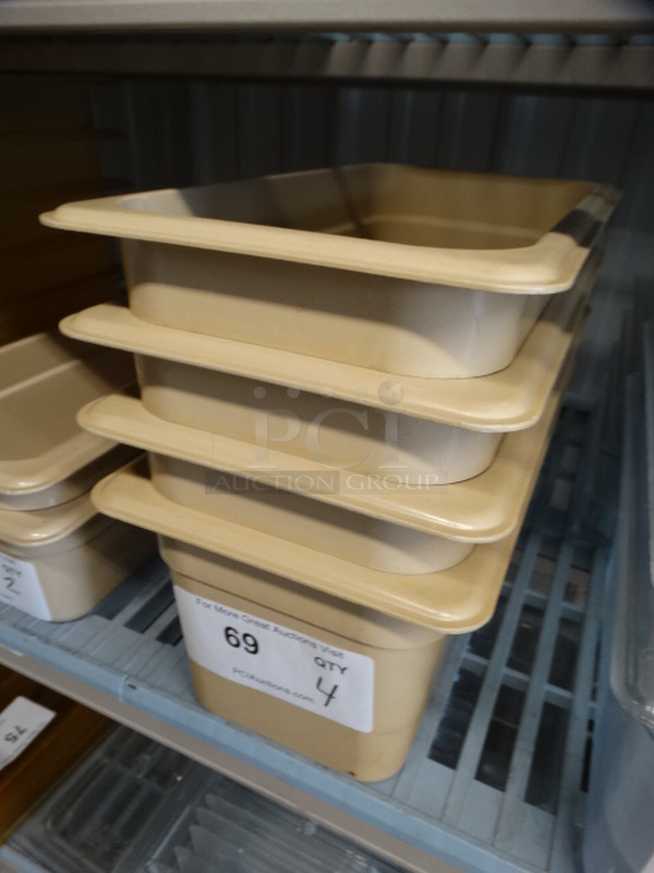 4 Cambro Tan Poly 1/3 Size Drop In Bins. 1/3x6. 4 Times Your Bid! - Image 2 of 5