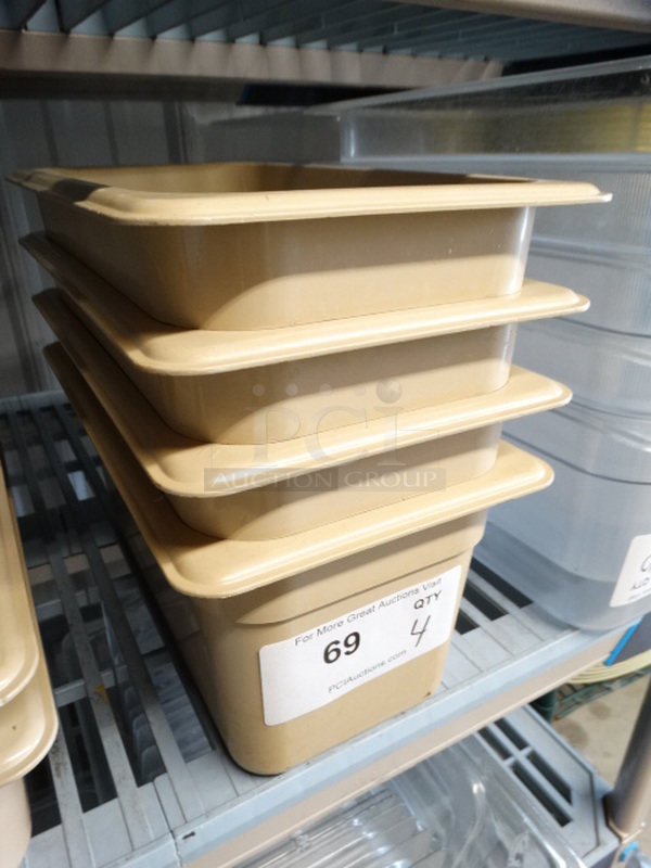 4 Cambro Tan Poly 1/3 Size Drop In Bins. 1/3x6. 4 Times Your Bid! - Image 3 of 5