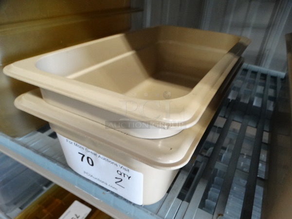 2 Cambro Tan Poly 1/3 Size Drop In Bins. 1/3x4. 2 Times Your Bid! - Image 3 of 4