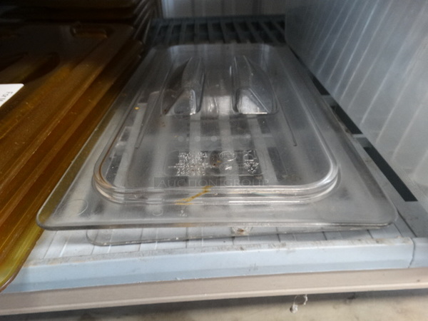 11 Poly 1/3 Size Drop In Bin Lids; 9 Amber Colored and 2 Clear. 11 Times Your Bid! - Image 3 of 3