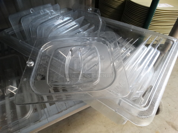 11 Rubbermaid Poly Clear 1/6 Size Drop In Bin Lids. 11 Times Your Bid! - Image 3 of 4