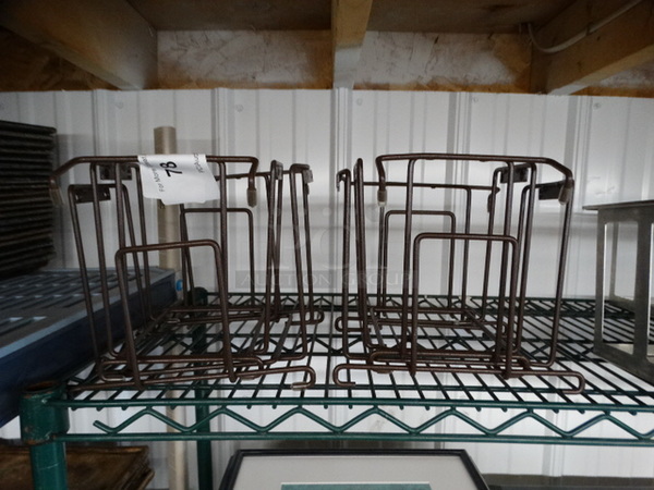 ALL ONE MONEY! Lot of 4 Brown Finish Metal Holders! 9x6x7 - Image 1 of 3