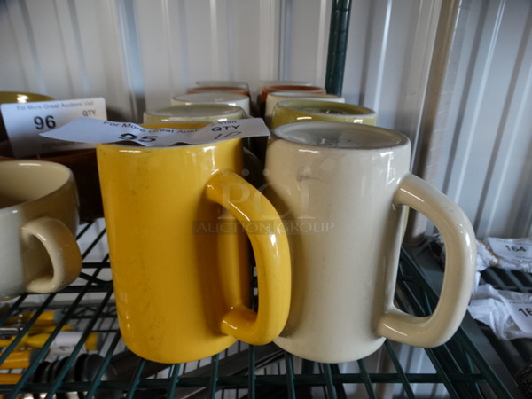 10 Various Colored Ceramic Mugs. 4.5x3x4.5. 10 Times Your Bid!