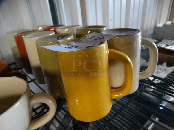 10 Various Colored Ceramic Mugs. 4.5x3x4.5. 10 Times Your Bid! - Image 2 of 3