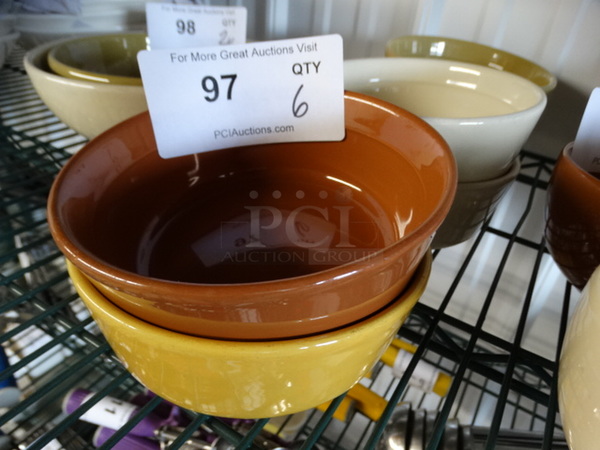 6 Various Colored Ceramic Bowls. 6x6x2.5. 6 Times Your Bid! - Image 1 of 5