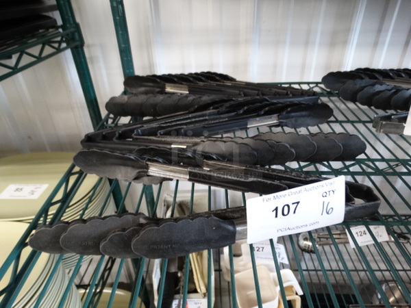 16 Metal Tongs w/ Black Poly Ends. 10". 16 Times Your Bid! - Image 1 of 3