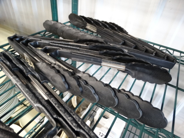 16 Metal Tongs w/ Black Poly Ends. 10". 16 Times Your Bid! - Image 2 of 3