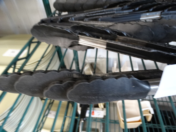 16 Metal Tongs w/ Black Poly Ends. 10". 16 Times Your Bid! - Image 3 of 3
