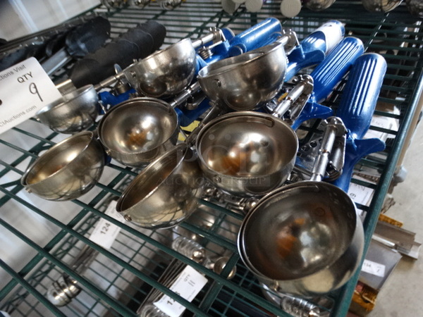 8 Metal Scoops w/ Blue Handle. 9". 8 Times Your Bid! - Image 3 of 3