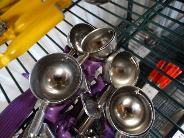 5 Metal Scoops w/ Purple Handle. 8.5". 5 Times Your Bid! - Image 2 of 3