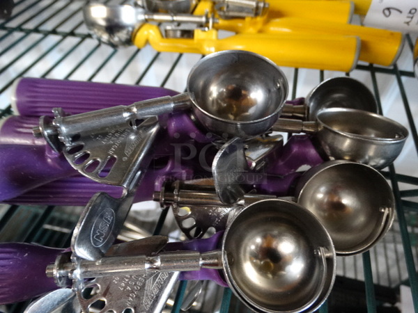 5 Metal Scoops w/ Purple Handle. 8.5". 5 Times Your Bid! - Image 3 of 3