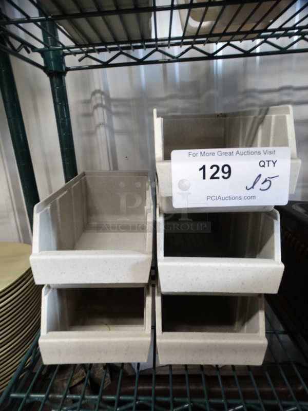 ALL ONE MONEY! Lot of 5 Poly Tan Bins! 5x12x5 - Image 1 of 3