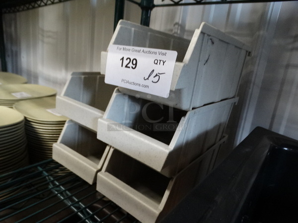 ALL ONE MONEY! Lot of 5 Poly Tan Bins! 5x12x5 - Image 2 of 3