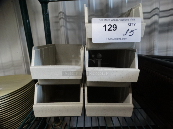 ALL ONE MONEY! Lot of 5 Poly Tan Bins! 5x12x5 - Image 3 of 3