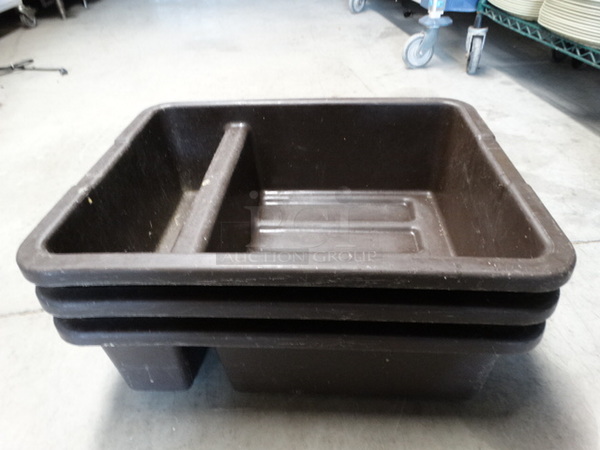 3 Brown Poly Bus Bins. 17x21x7. 3 Times Your Bid!