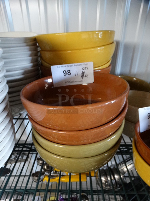 11 Various Colored Ceramic Bowls. 7.5x7.5x3, 8.5x8.5x4. 11 Times Your Bid!