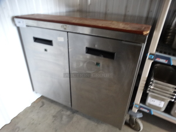 GREAT! Randell Model 9802-7 Stainless Steel Commercial Work Top 2 Door Cooler w/ Cutting Board on Commercial Casters. 115 Volts, 1 Phase. 36x32.5x34.5. Tested and Powers On But Does Not Get Cold - Image 2 of 7