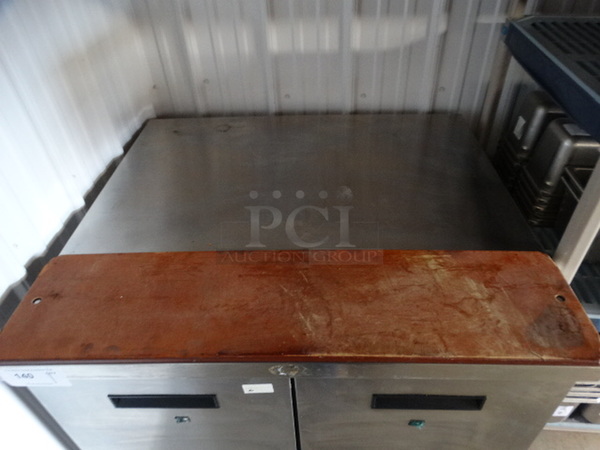 GREAT! Randell Model 9802-7 Stainless Steel Commercial Work Top 2 Door Cooler w/ Cutting Board on Commercial Casters. 115 Volts, 1 Phase. 36x32.5x34.5. Tested and Powers On But Does Not Get Cold - Image 5 of 7