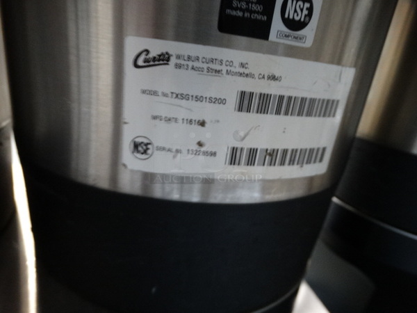 NICE! 2 Curtis Model TXSG1501S200 Chrome Finish Countertop Coffee Servers on Black Finish Stand. 18x15x23 - Image 7 of 8