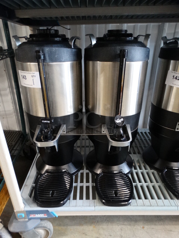 NICE! 2 Curtis Model TXSG1501S200 Chrome Finish Countertop Coffee Servers on Black Finish Stand. 18x15x23 - Image 4 of 8