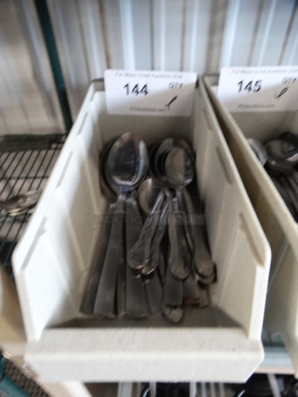 ALL ONE MONEY! Lot of Metal Spoons in Poly Bin! Includes 8.5