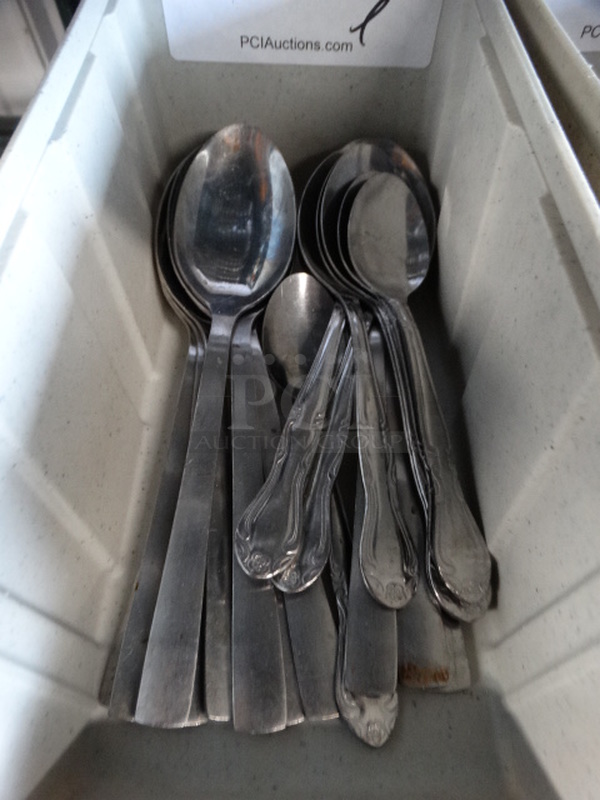 ALL ONE MONEY! Lot of Metal Spoons in Poly Bin! Includes 8.5" - Image 2 of 4
