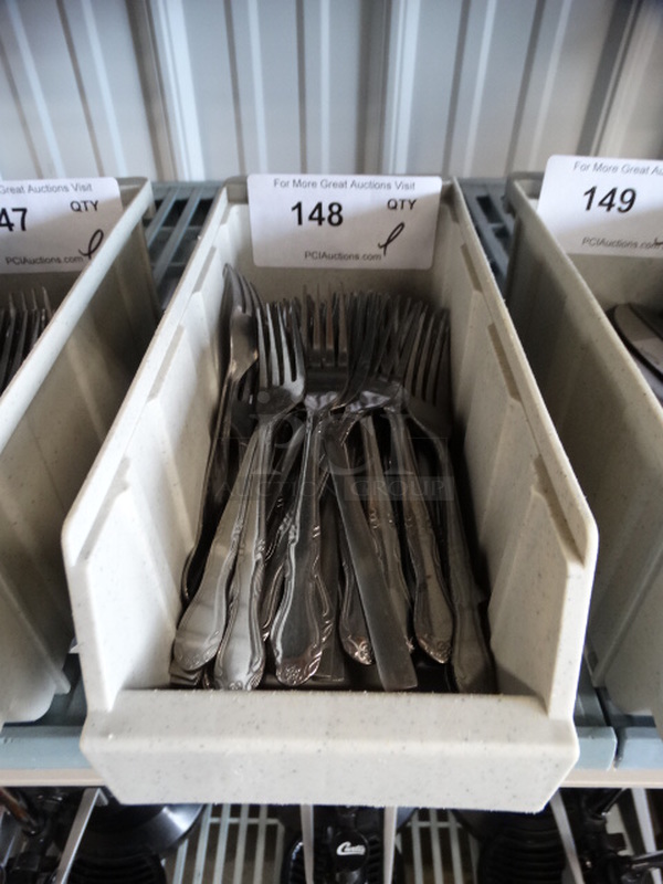 ALL ONE MONEY! Lot of Metal Forks in Poly Bin! 7.5" - Image 1 of 6