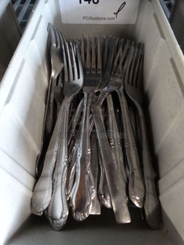 ALL ONE MONEY! Lot of Metal Forks in Poly Bin! 7.5" - Image 2 of 6