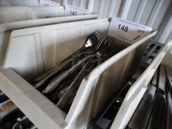 ALL ONE MONEY! Lot of Metal Forks in Poly Bin! 7.5" - Image 5 of 6