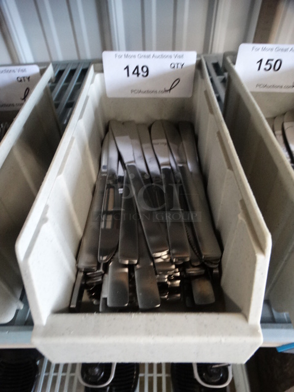 ALL ONE MONEY! Lot of Metal Knives in Poly Bin! 8.5" - Image 1 of 6
