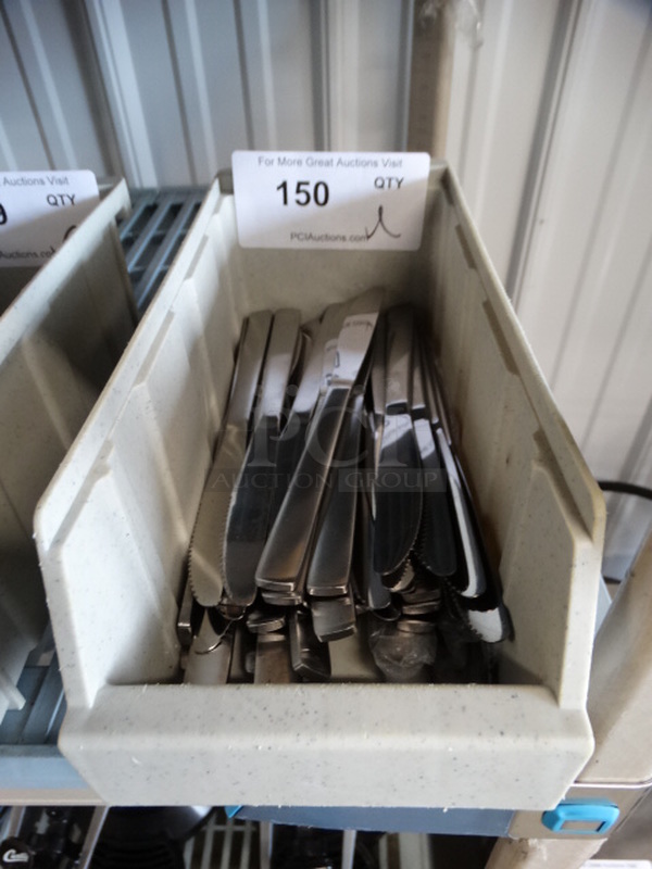 ALL ONE MONEY! Lot of Metal Knives in Poly Bin! 8.5" - Image 1 of 5
