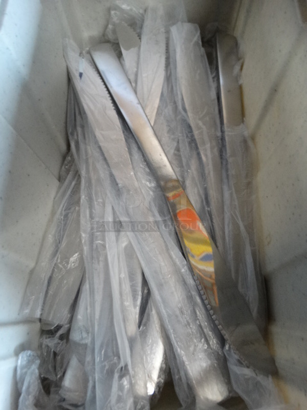 ALL ONE MONEY! Lot of 24 BRAND NEW Metal Knives in Poly Bin! 8.5" - Image 2 of 3