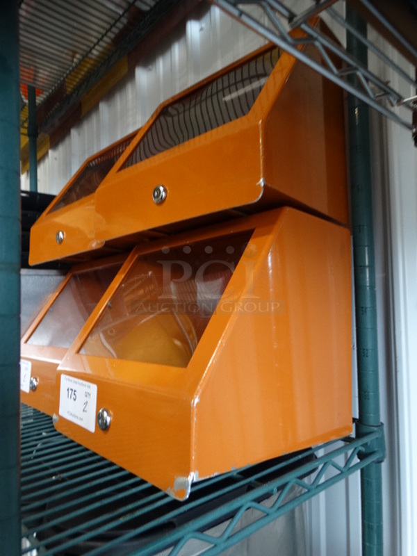 2 Orange Metal Cash Deposit Boxes w/ Top Slot and Clear Front Panel. 11.5x10x10. 2 Times Your Bid! - Image 4 of 4