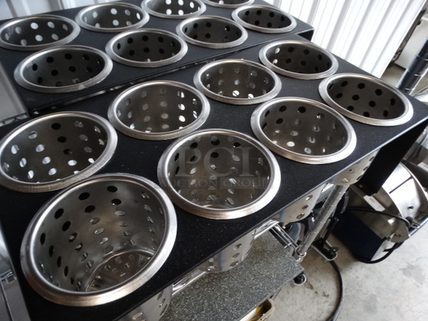 2 Black Metal Units w/ 8 Metal Silverware Holders in Each. 19x10x7. 2 Times Your Bid!
 - Image 3 of 5