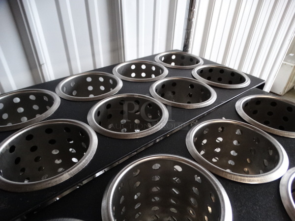 2 Black Metal Units w/ 8 Metal Silverware Holders in Each. 19x10x7. 2 Times Your Bid!
 - Image 4 of 5